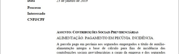 Solução de Consulta no 35 – Cosit -CONTRIBUIÇÕES SOCIAIS PREVIDENCIÁRIAS