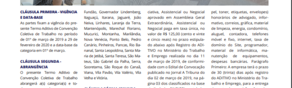 ADITIVO A CONVENÇÃO COLETIVA DE TRABALHO 2019/2020 IMOBILIÁRIAS